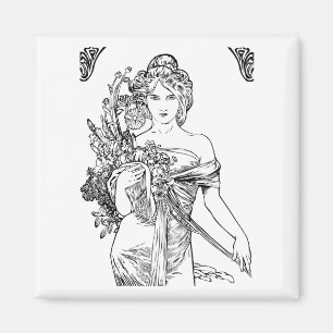 Íman Ímã de Alphonse Mucha do nouveau da arte