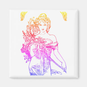 Íman Ímã de Alphonse Mucha do nouveau da arte