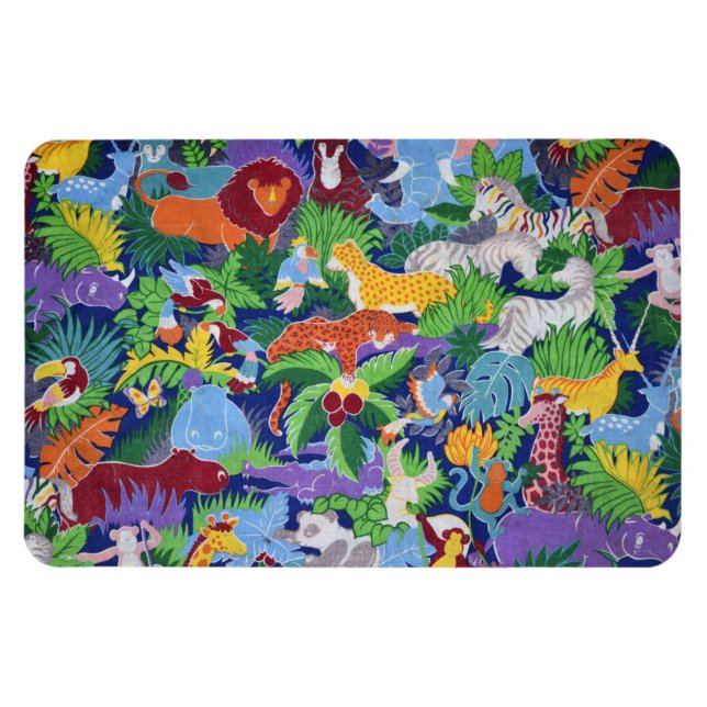 Íman Ímã de Animais Coloridos da Selva (Horizontal)