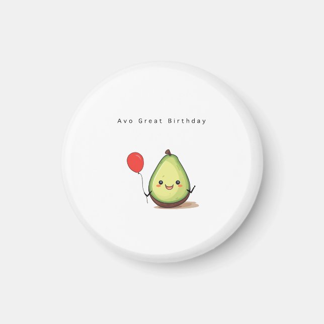 Íman Ímã de aniversário de abacate, lindo ímã de aniver (Frente)