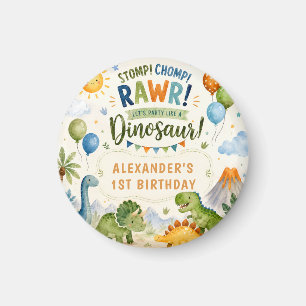 Íman Ímã de Aniversário de Dinossauro Fofo