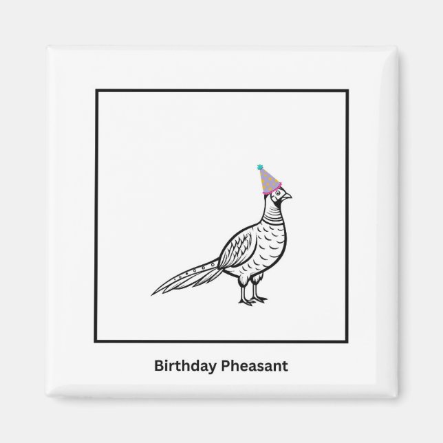 Íman Ímã de aniversário, faisão de aniversário, ímã de  (Frente)
