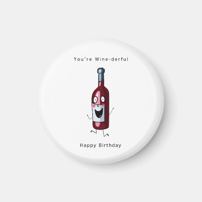Íman Ímã de aniversário, ímã temático de vinho. Anivers (Frente)