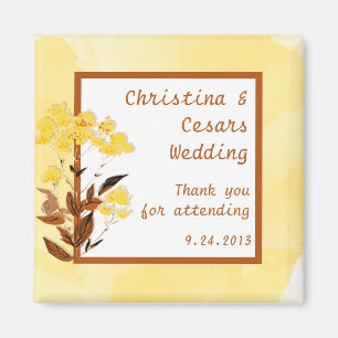 Íman Ímã de Anúncio 2"x2" Amarelo Mostarda Papoula Popp