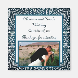 Íman Ímã de Anúncio 2"x2" Azul Marroquina Profunda