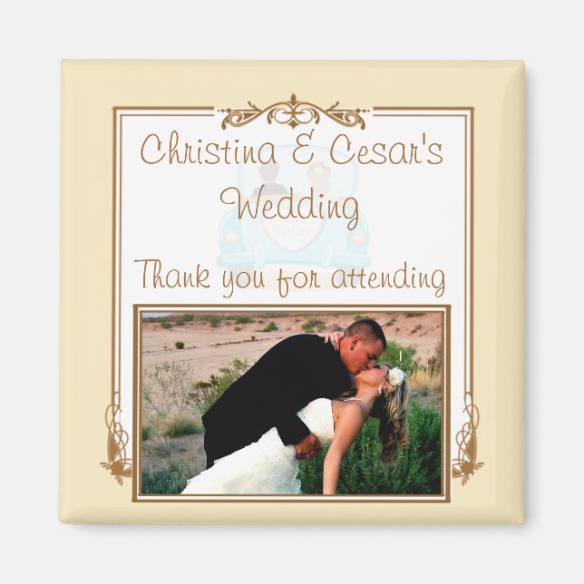 Íman Ímã de Anúncio 2"x2" Casal Recém-Casado (Frente)