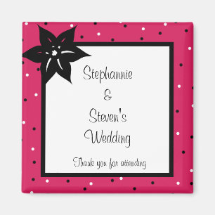 Íman Ímã de Anúncio 2"x2" Flores Rosa e Preto