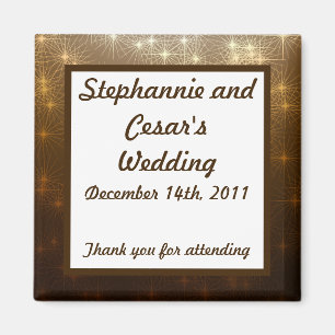 Íman Ímã de Anúncio 2"x2" Inverno Marrom / Estrelas