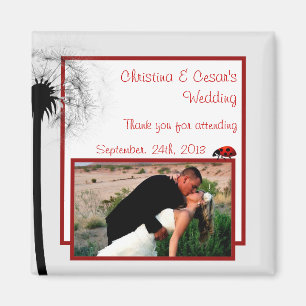 Íman Ímã de Anúncio 2"x2" Joaninha no Dente-de-Leão Re