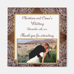 Íman Ímã de Anúncio 2"x2" Marrom Marroquino Fundo