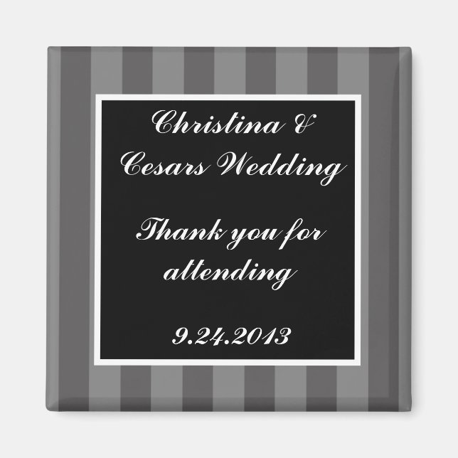 Íman Ímã de Anúncio 2"x2" Preto Cinza com Enfeite (Frente)