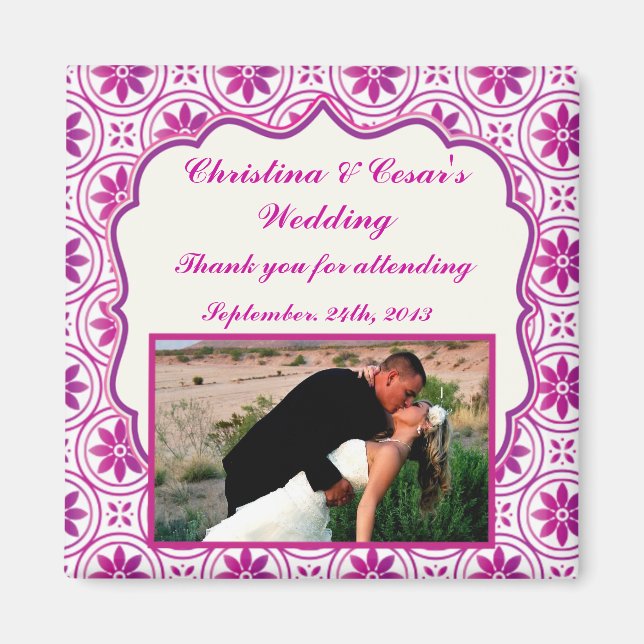 Íman Ímã de Anúncio 2"x2" Roxo Magenta Formal (Frente)