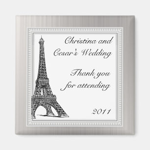 Íman Ímã de anúncio 2"x 2" Torre Eiffel Preta