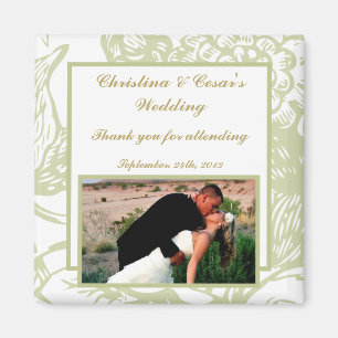 Íman Ímã de anúncio 5x5 cm Flor de Gerbera Verde