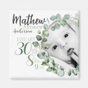 Íman Ímã de Anúncio de Nascimento de Bebê Personalizado