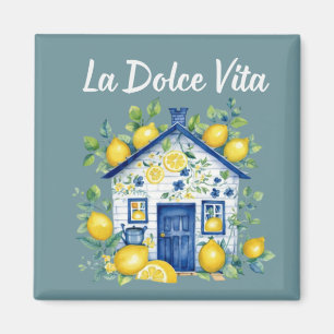 Íman Ímã de Aquarela da Casa de Limão La Dolce Vita