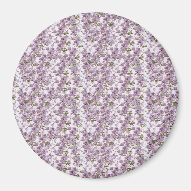 Íman Ímã de Aquarela Floral Lavanda (Frente)