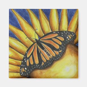 Íman Ímã de Arte de Borboleta Girassol
