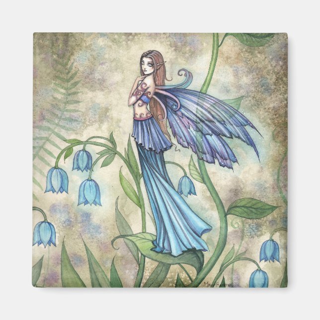 Íman Ímã de Arte Fantasia Blue Bell Fairy (Frente)