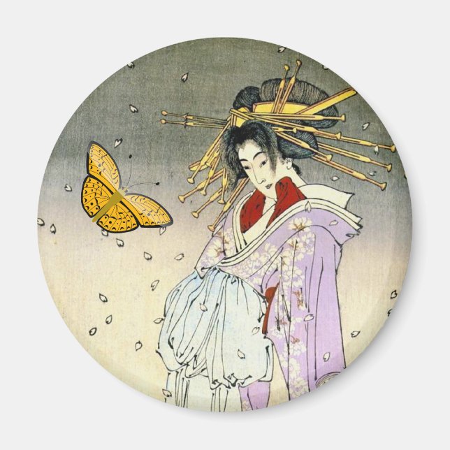 Íman ímã de arte japonês (Frente)
