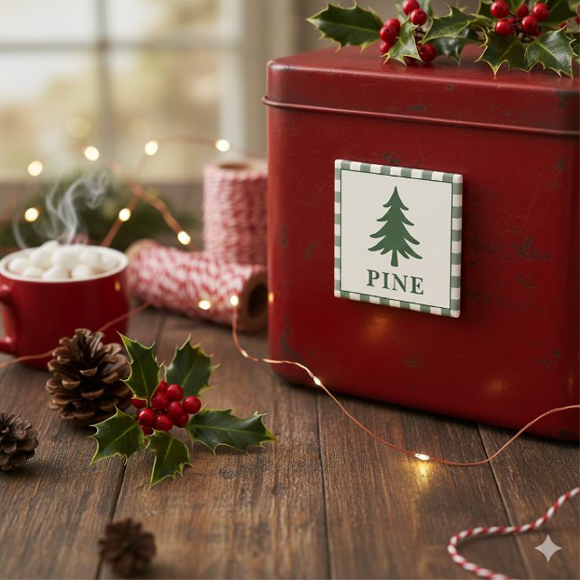 Íman Ímã de árvore de pinheiro de Natal verde rústico (Criador carregado)