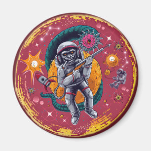Íman Ímã de Astronauta Chimpancé Espacial - Ficção Cien