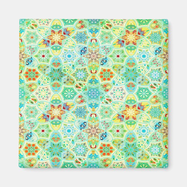 Íman Ímã de azulejo mosaico brilhante (Frente)