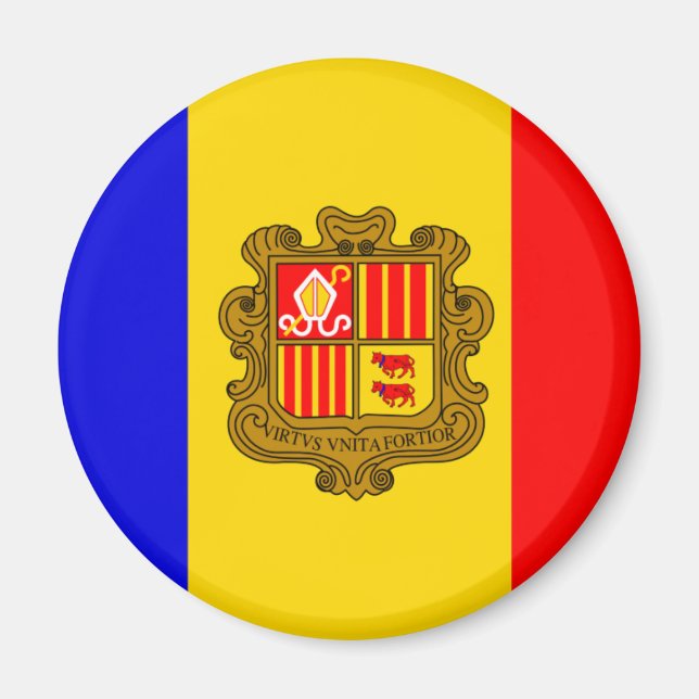 Íman ímã de bandeira andorra (Frente)
