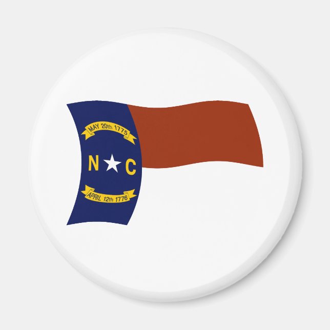 Íman Ímã de Bandeira da Carolina do Norte (Frente)