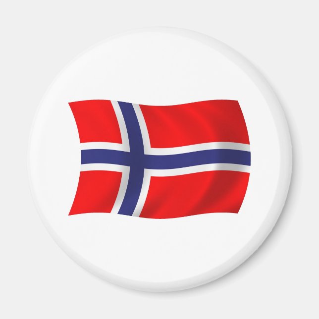 Íman Ímã de Bandeira da Noruega (Frente)