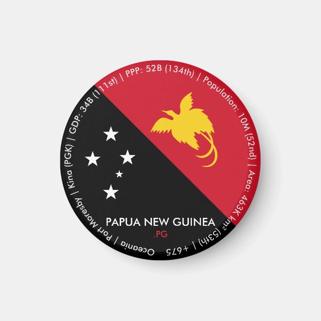 Íman Ímã de Bandeira da Papua-Nova Guiné (Frente)