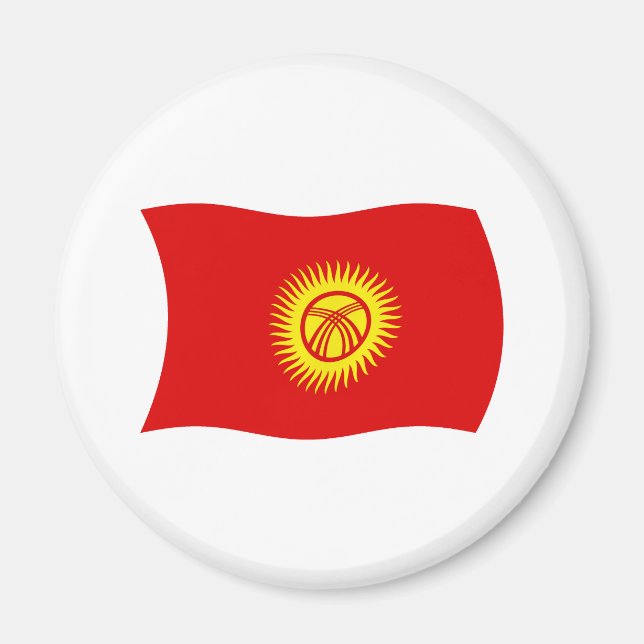 Íman Ímã de Bandeira da República Quirguiz (Frente)