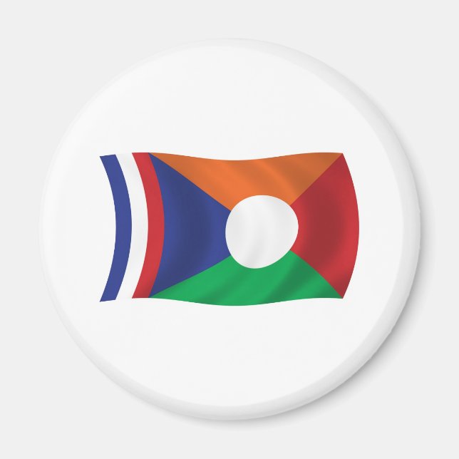 Íman Ímã de Bandeira da Reunião (Frente)
