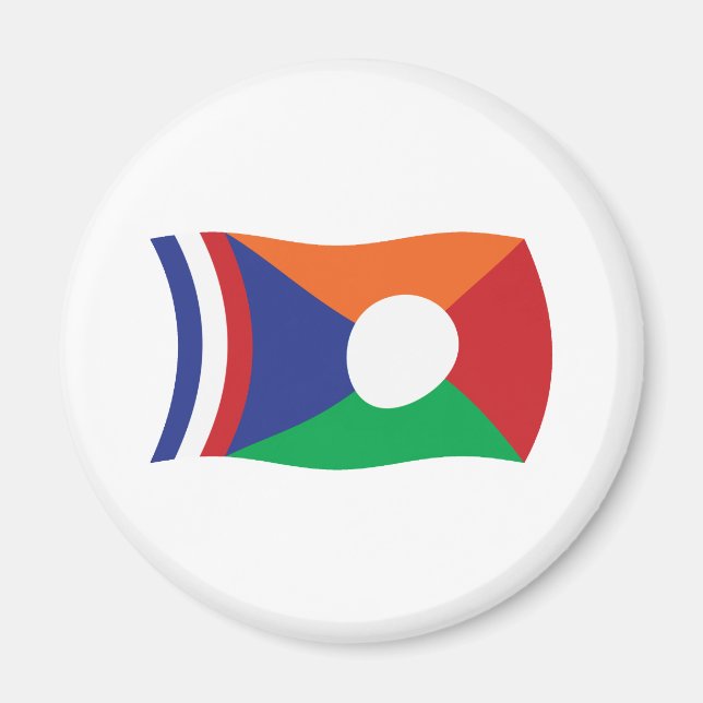 Íman Ímã de Bandeira da Reunião (Frente)