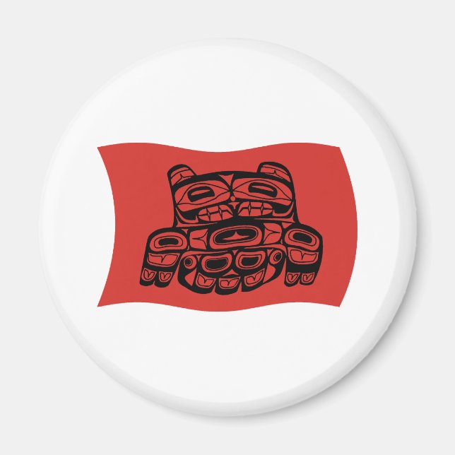 Íman Ímã de Bandeira da Tribo Skagit (Frente)