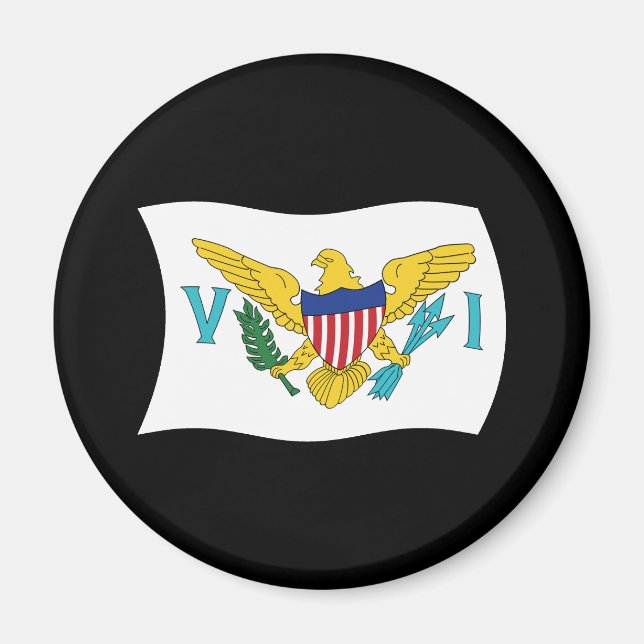 Íman Ímã de Bandeira das Ilhas Virgens Americanas (Frente)