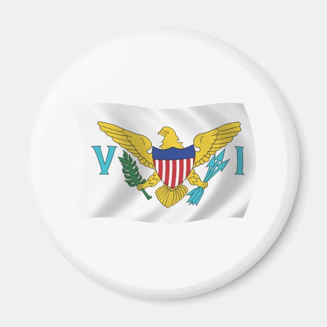 Íman Ímã de Bandeira das Ilhas Virgens dos EUA (Frente)