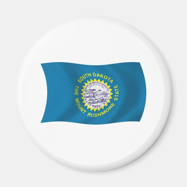 Íman Ímã de Bandeira de Dakota do Sul (Frente)