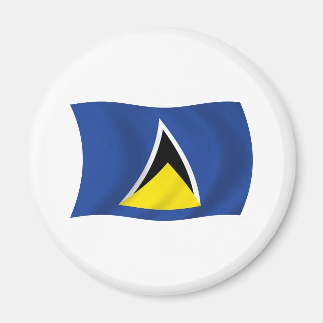 Íman Ímã de Bandeira de Santa Lúcia (Frente)