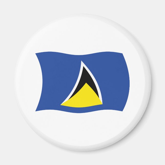 Íman Ímã de Bandeira de Santa Lúcia (Frente)
