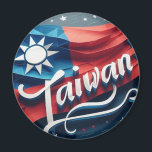 Íman ímã de bandeira de Taiwan<br><div class="desc">Íman nacional de bandeira de Taiwan. Bom para pequenos presentes,  presentes,  Mark. Apresentação cultural de Taiwan. 台 灣 化 品 產.</div>