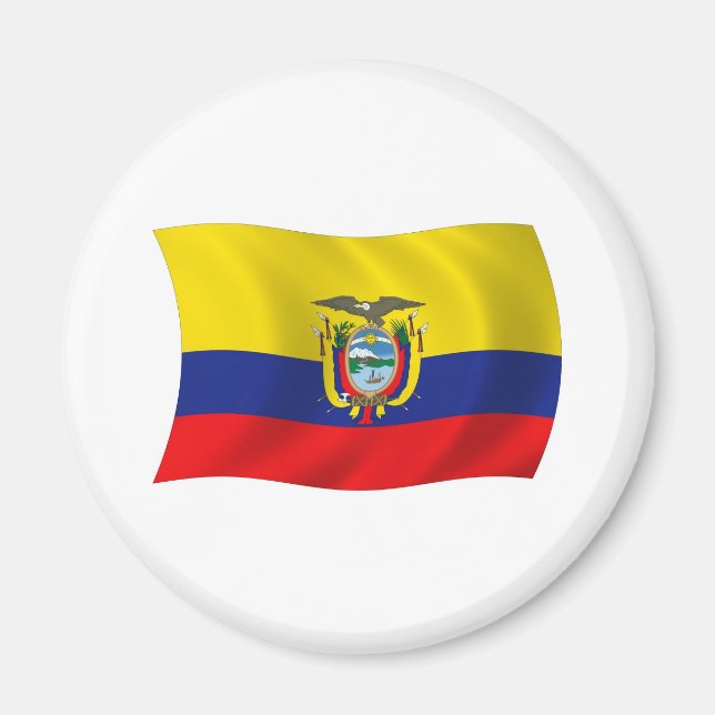 Íman Ímã de Bandeira do Equador (Frente)