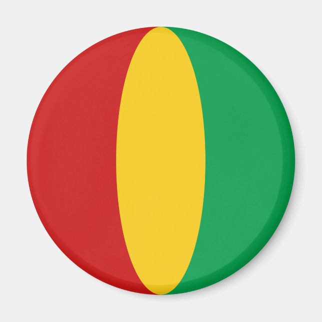Íman Ímã de Bandeira Fisheye da Guiné-Conacri (Frente)