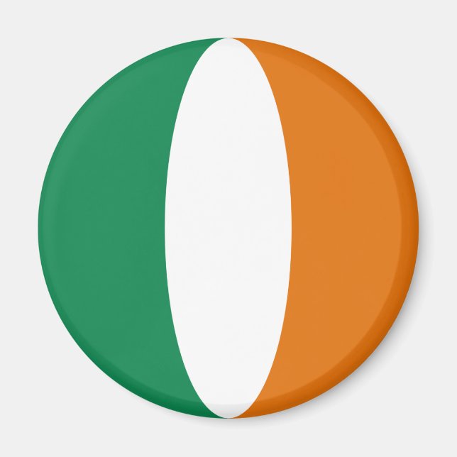 Íman Ímã de Bandeira Fisheye da Irlanda (Frente)