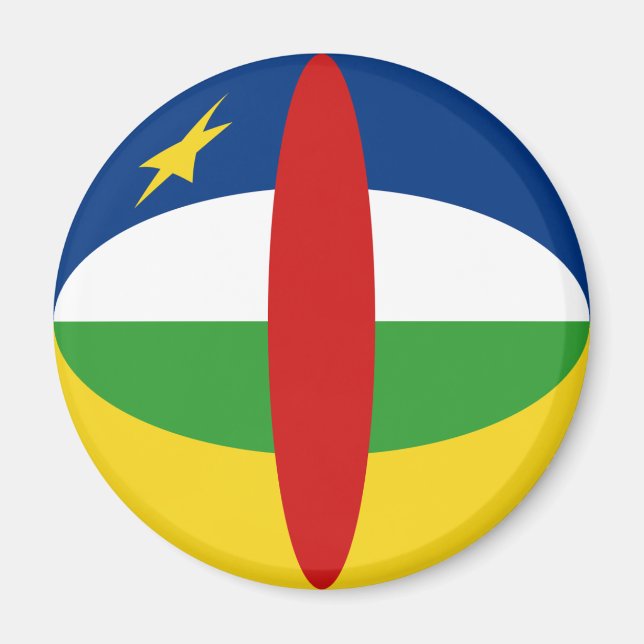 Íman Ímã de Bandeira Fisheye da República Centro-Africa (Frente)