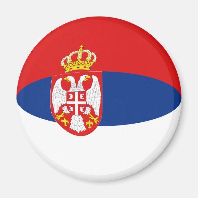 Íman Ímã de Bandeira Fisheye da Sérvia (Frente)