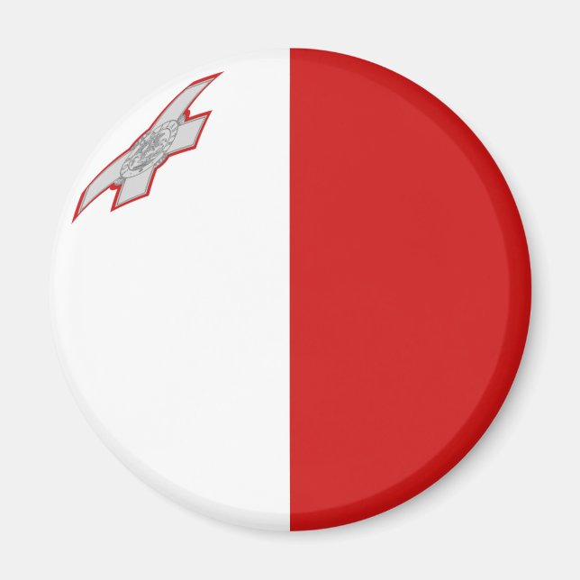 Íman Ímã de Bandeira Fisheye de Malta (Frente)