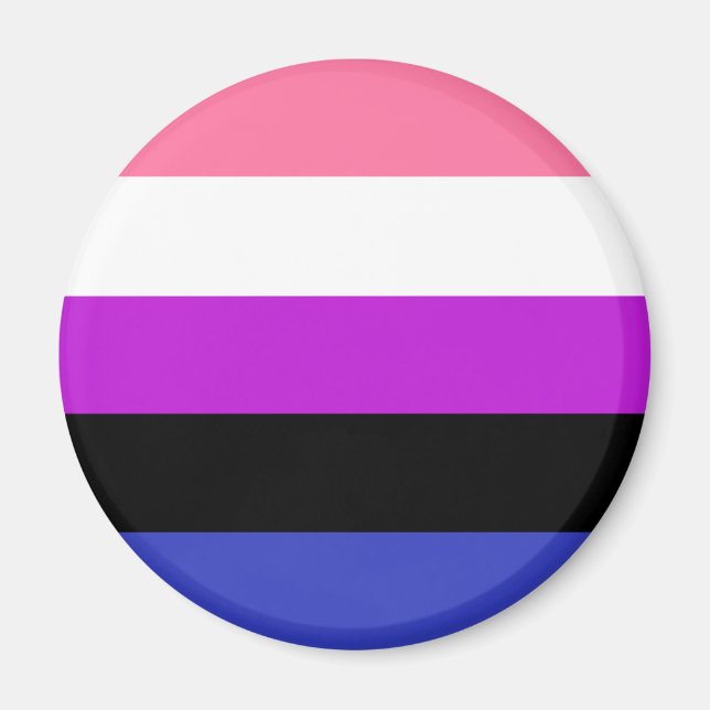Íman Ímã de Bandeira LGBT Genderfluid (Frente)