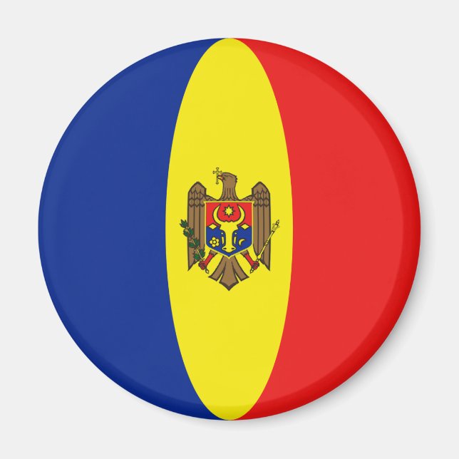 Íman Ímã de Bandeira Moldávia Olho de Peixe (Frente)