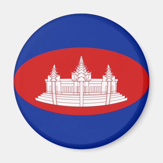 Íman Ímã de Bandeira Olho de Peixe Camboja (Frente)